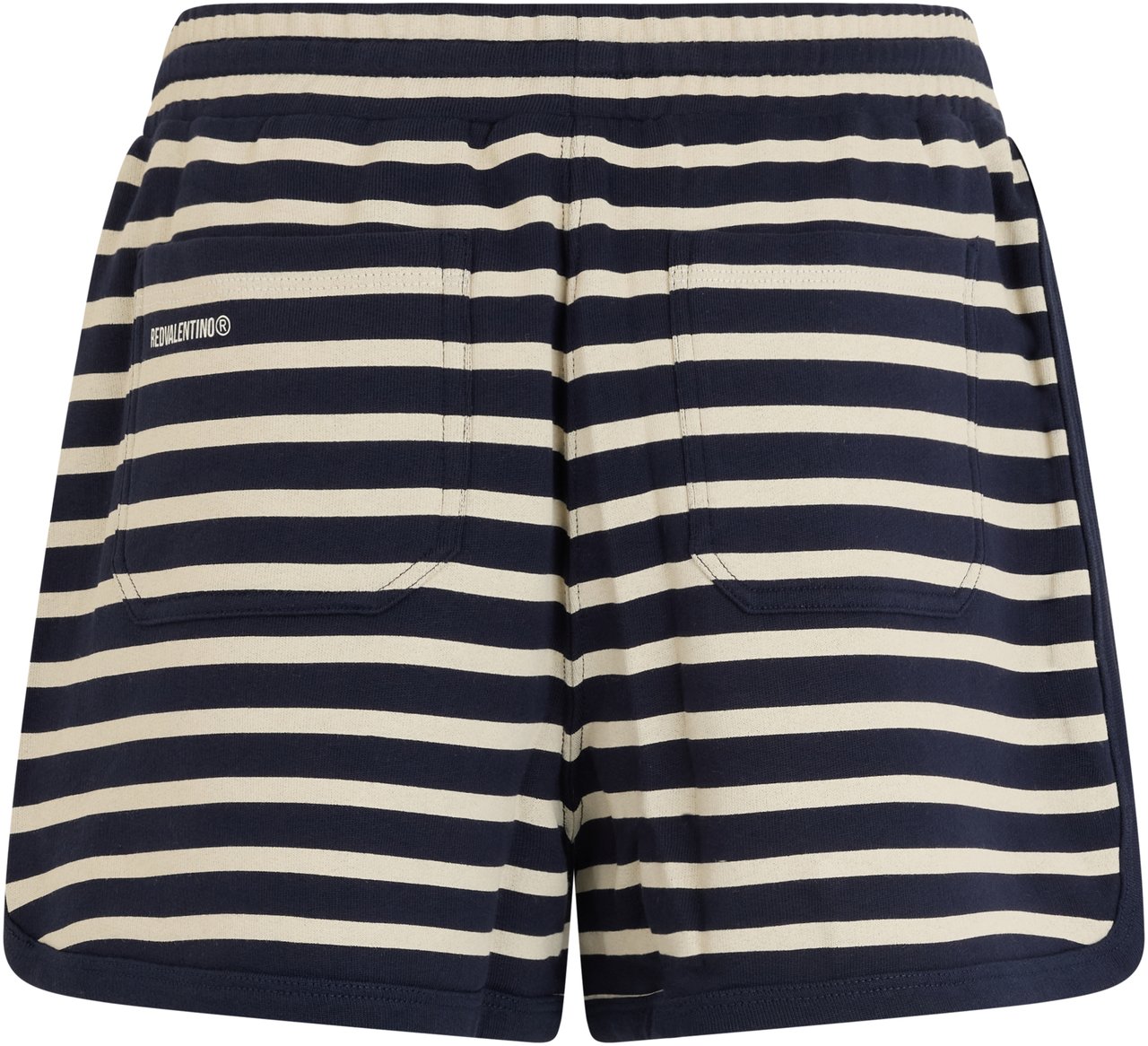 Valentino Striped shorts in off-white and dark blue, minimal and versatile. Blauw