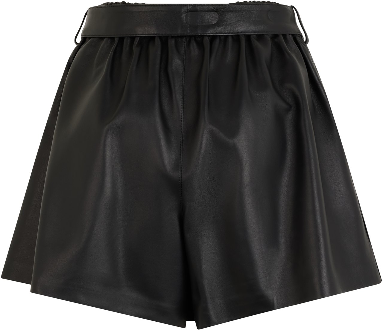 Valentino Black leather shorts with an elegant and versatile design. Zwart