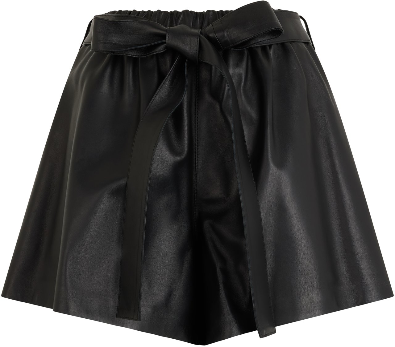Valentino Black leather shorts with an elegant and versatile design. Zwart