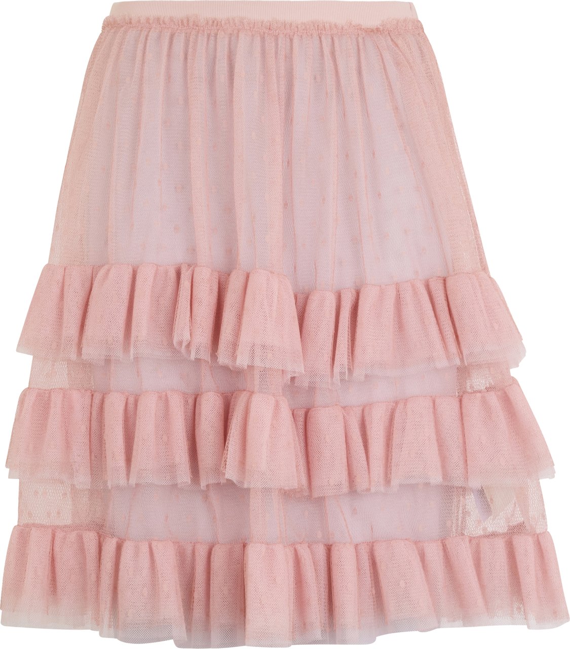 Valentino Short knee-length pink skirt layered with frills Roze