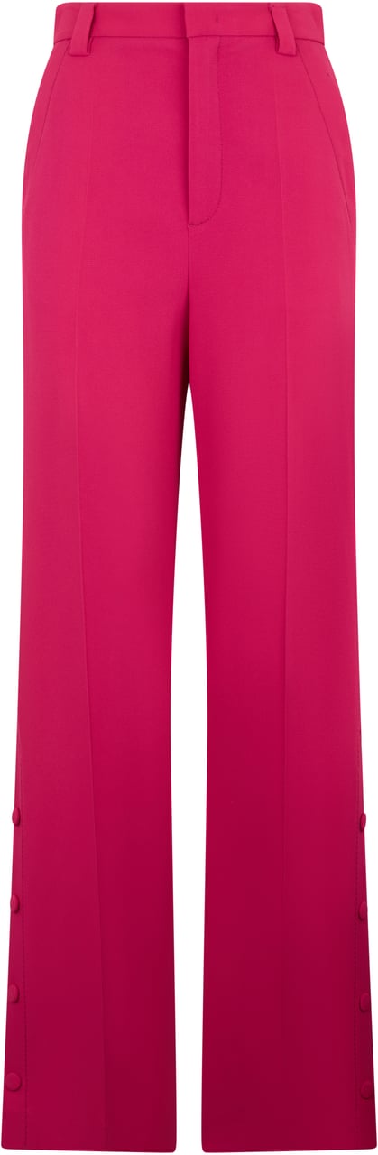 Valentino Fuchsia wide-leg pants with a high waist and a modern, elegant design. Rood