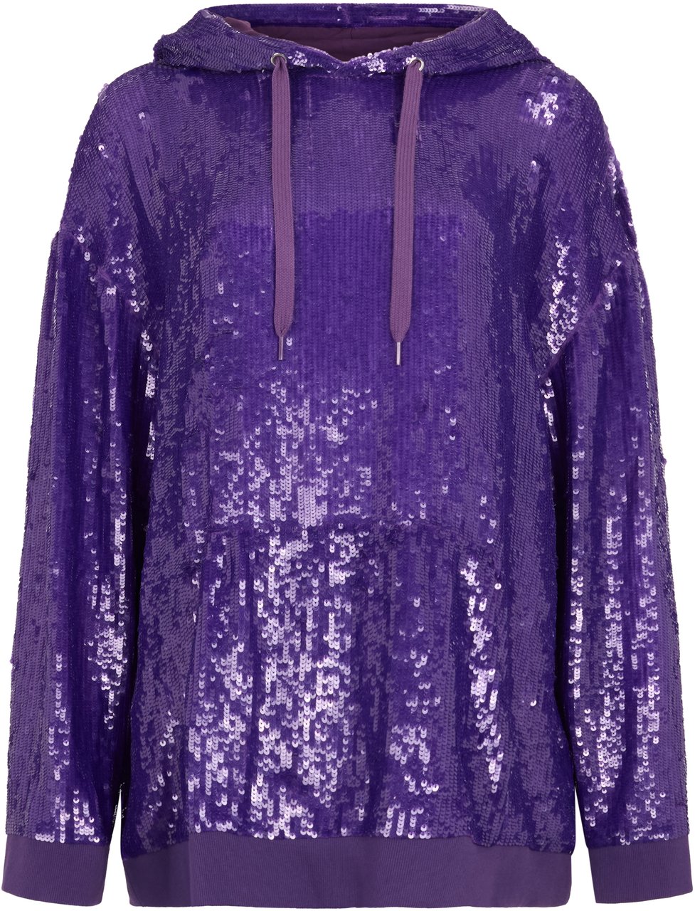 Valentino Purple hoodie with glittering sequins and a loose fit Paars