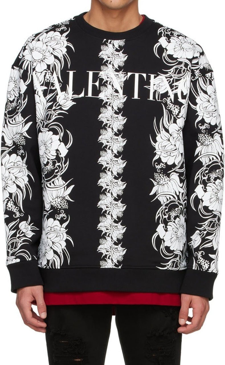 Valentino Valentino Flowers Daisyland Sweatshirt Zwart