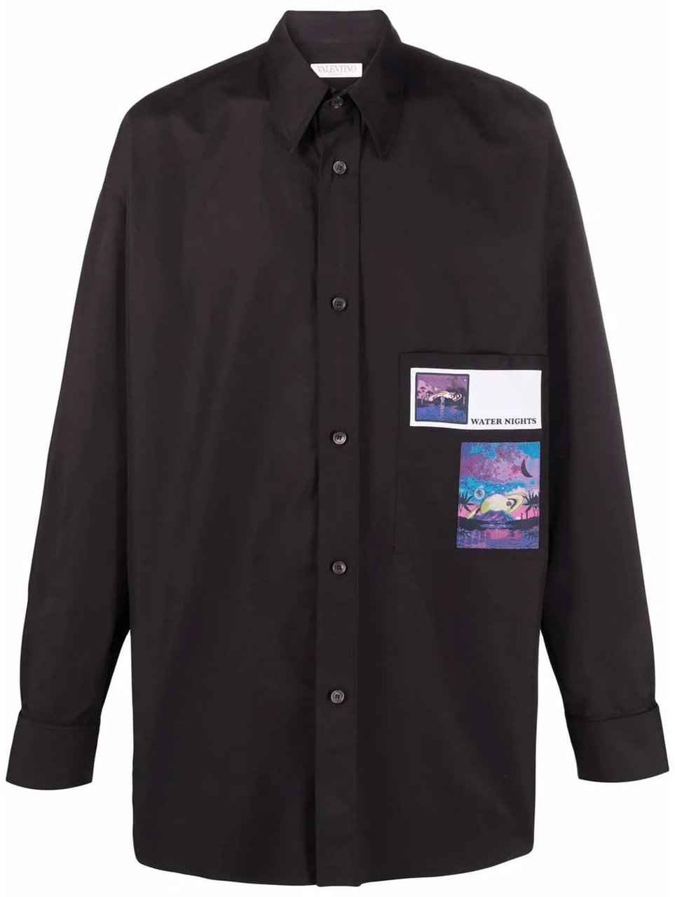 Valentino Valentino Garavani Water Nights Patches Shirt Zwart