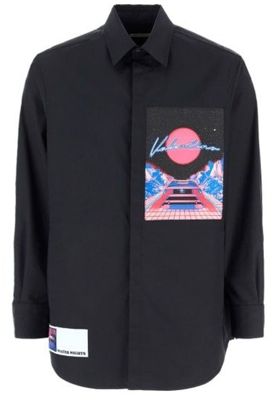 Valentino Valentino Logo Patch Shirt Zwart