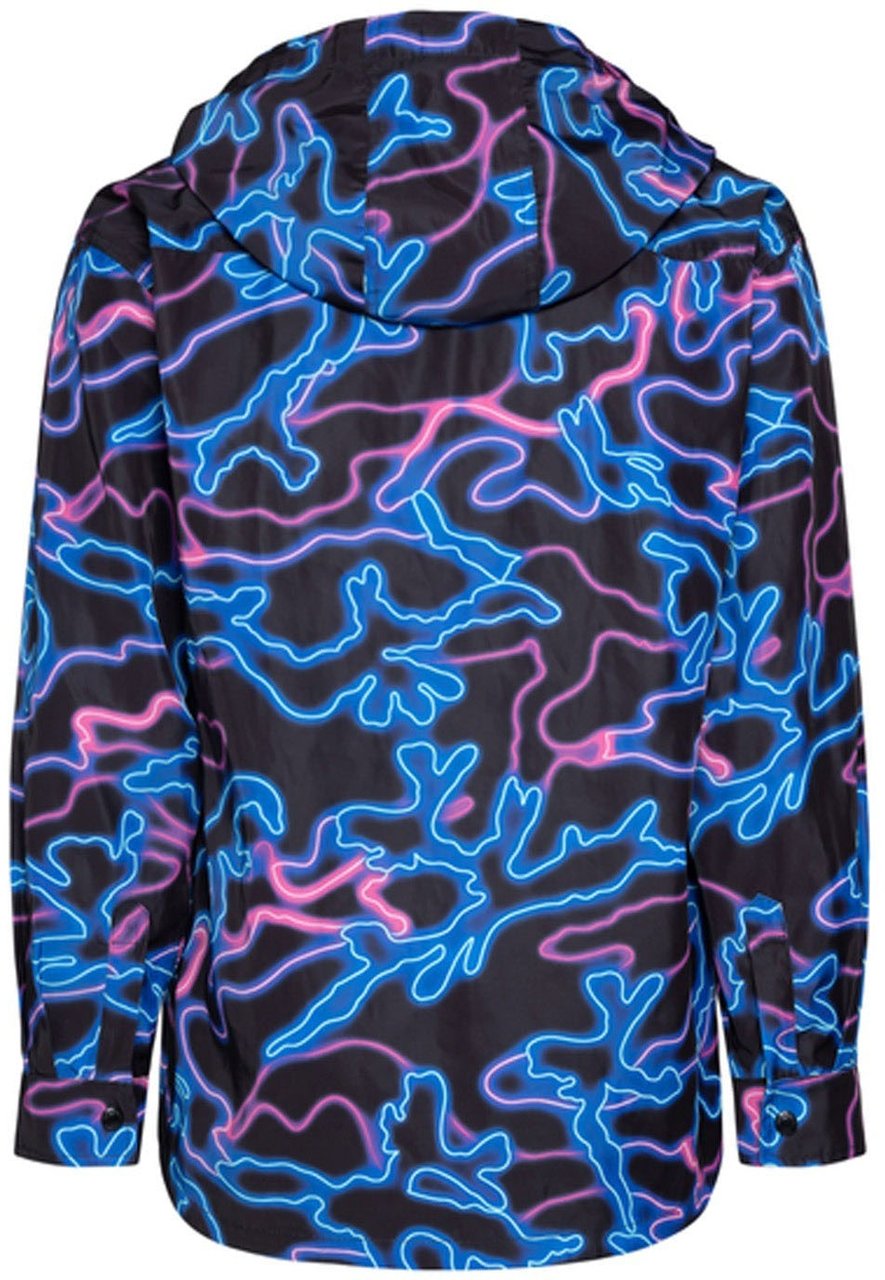 Valentino Valentino Printed Hooded Jacket Blauw
