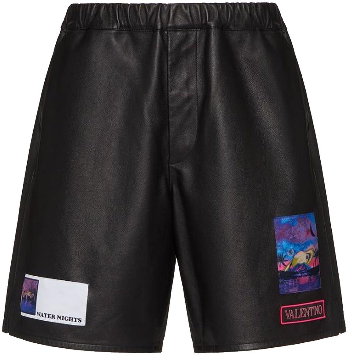 Valentino Valentino Leather Shorts Zwart