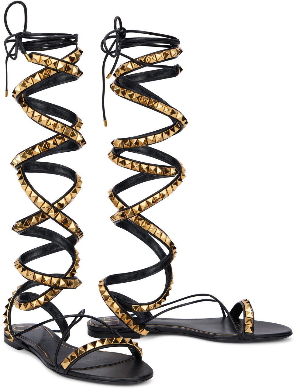 Valentino Spiral low sandals Zwart