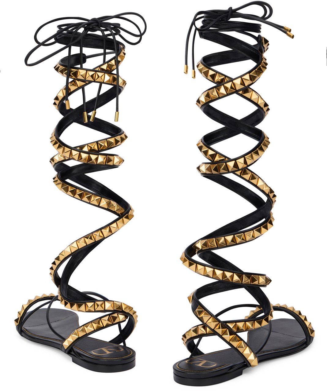 Valentino Spiral low sandals Zwart