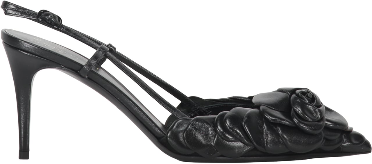 Valentino Leather slingback pumps Zwart