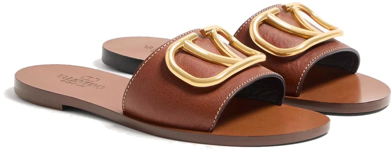 Valentino VALENTINO GARAVANI Vlogo Slide Sandals Bruin