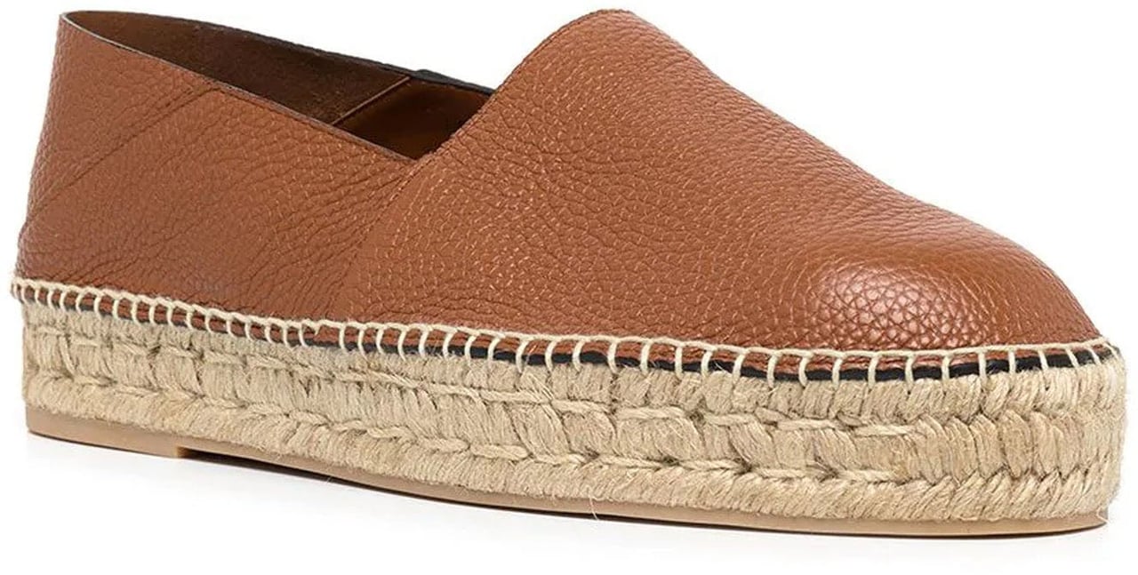 Valentino Valentino Garavani Logo-Plaque Leather Espadrilles Bruin