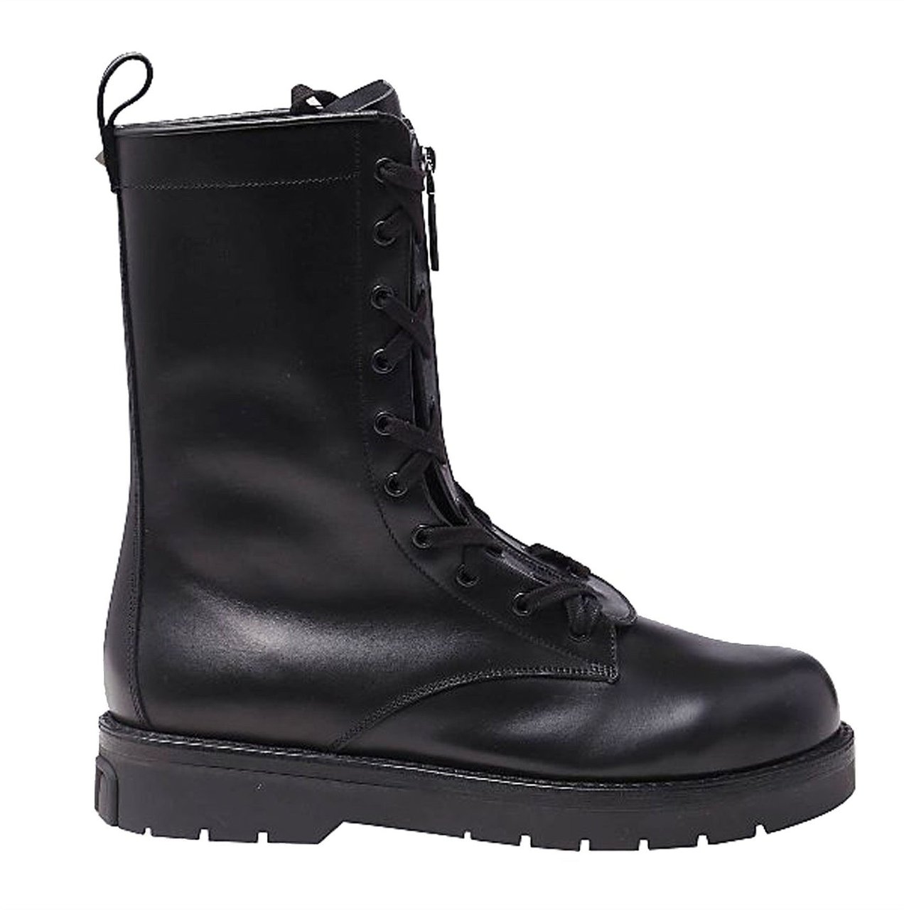 Valentino Valentino Garavani Combat Leather Boots Zwart