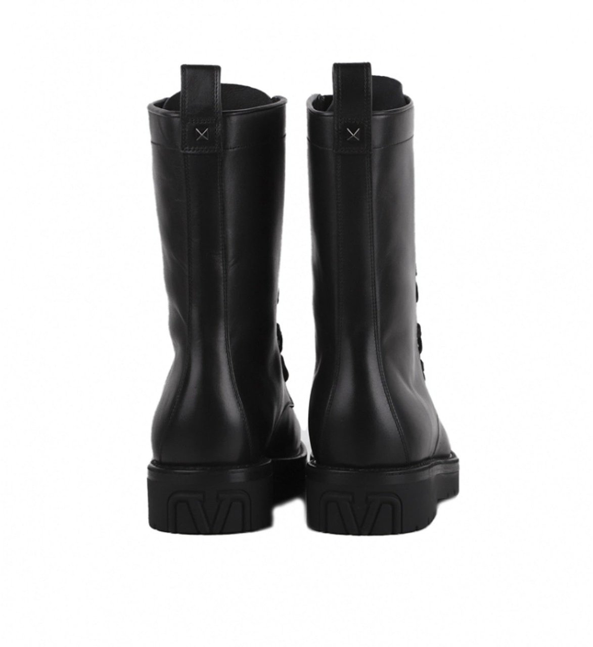 Valentino Valentino Garavani Combat Leather Boots Zwart