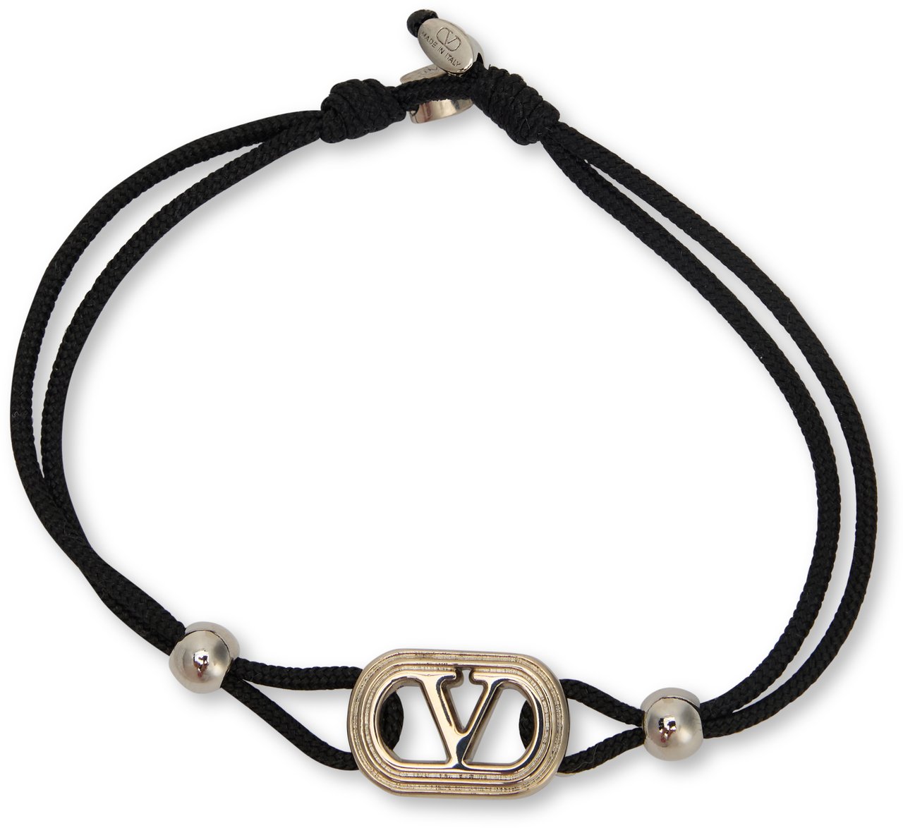 Valentino Bracelet with metallic logo Zwart