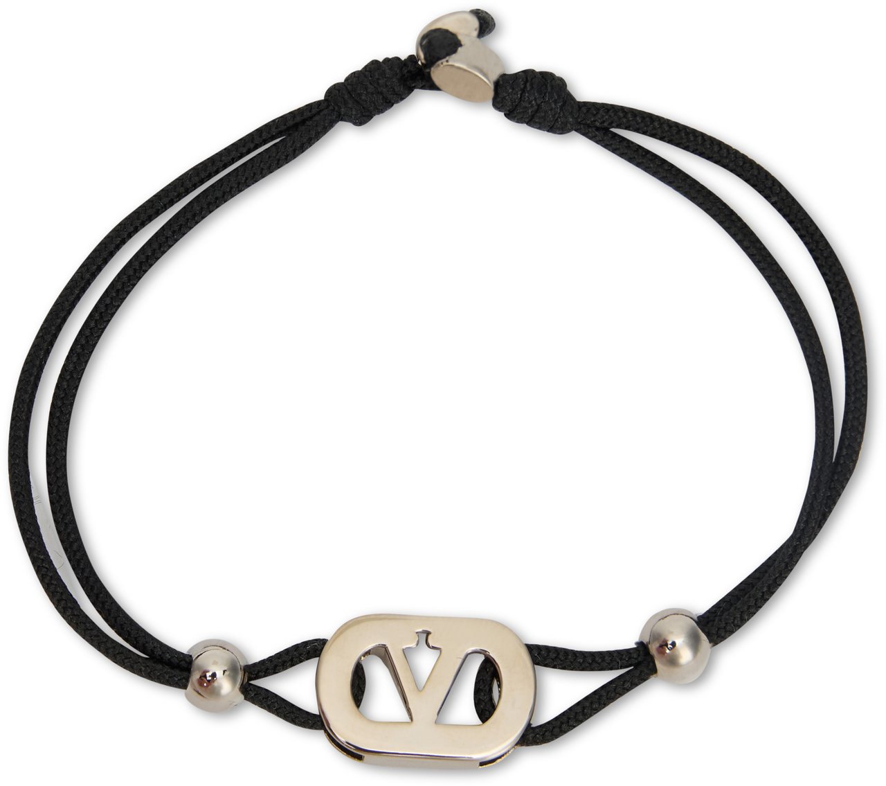 Valentino Bracelet with metallic logo Zwart