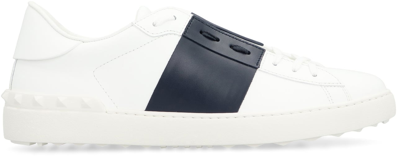 Valentino Open leather low-top sneakers Wit