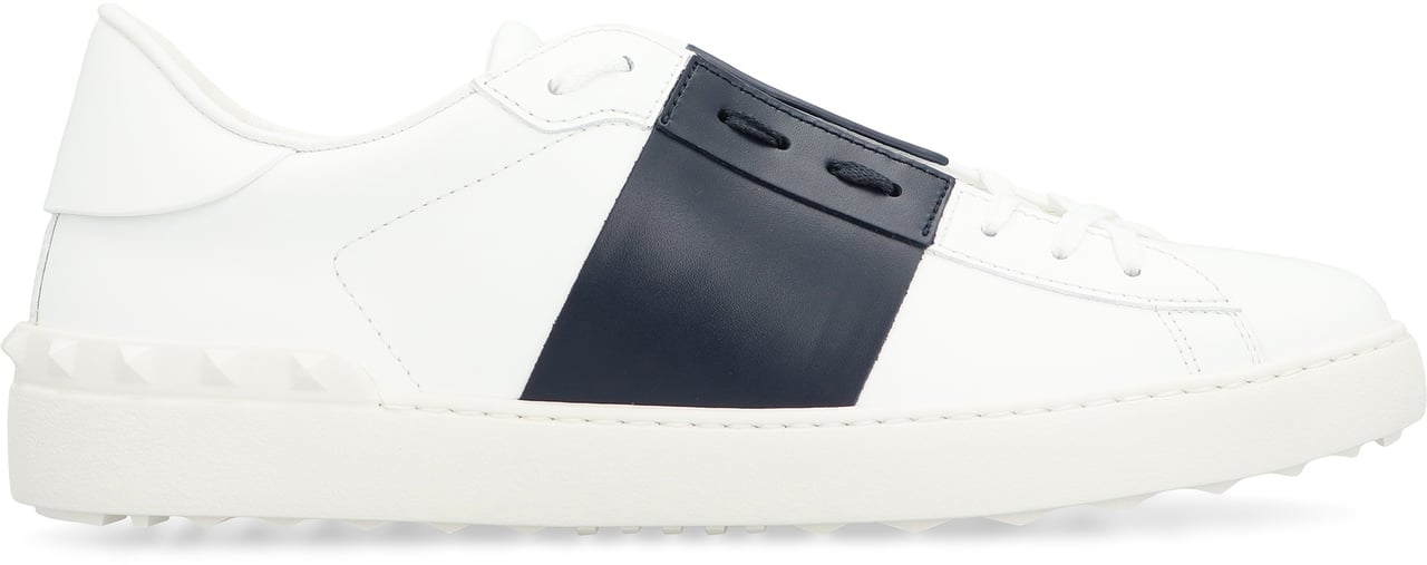 Valentino Open leather low-top sneakers Wit