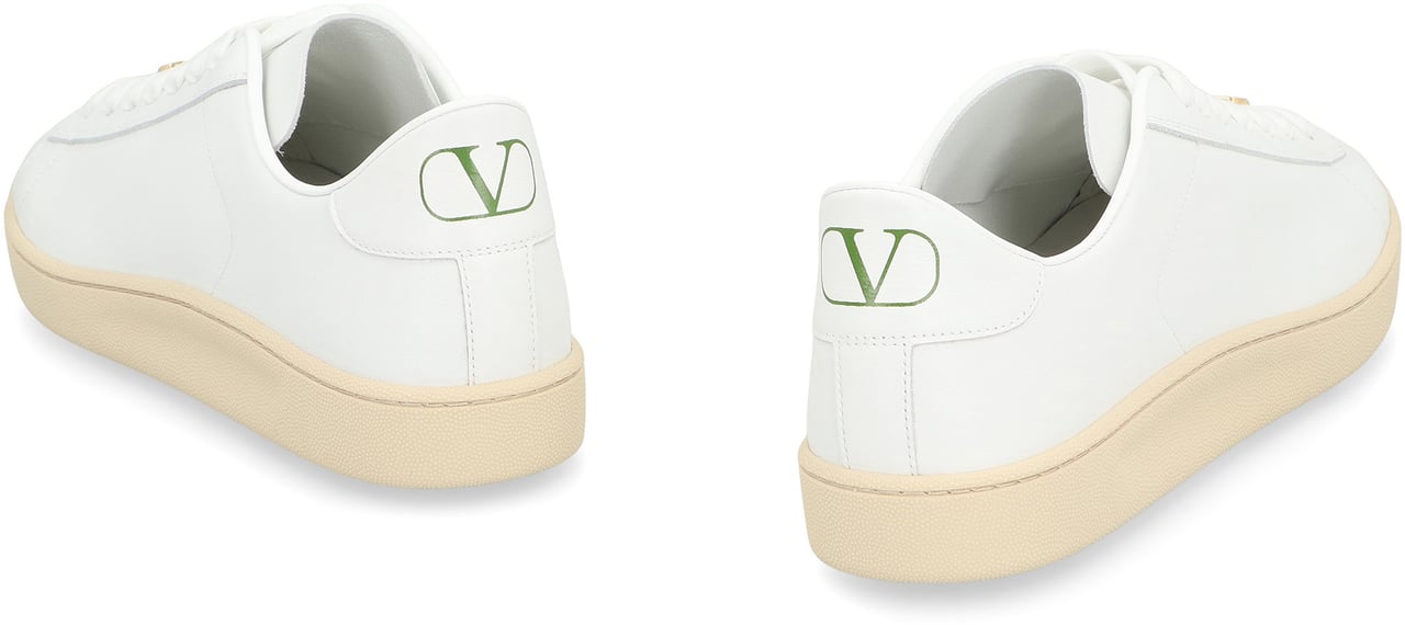 Valentino Royco leather low-top sneakers Wit