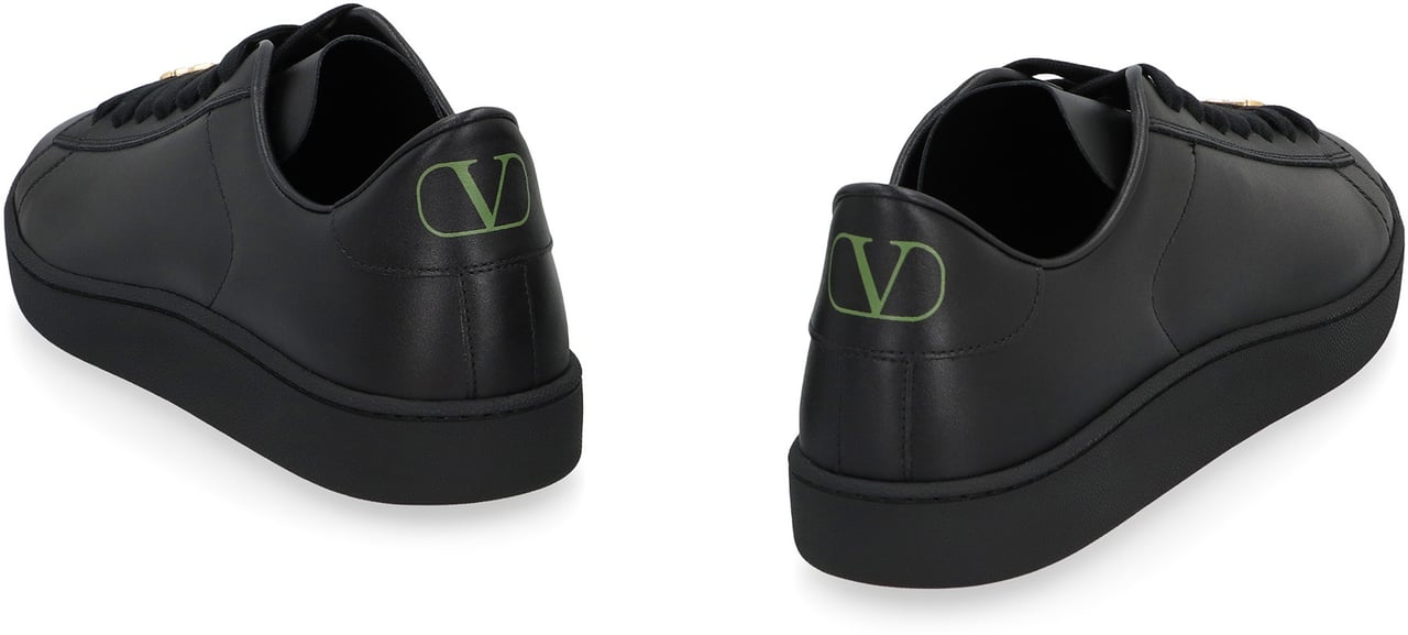 Valentino Royco leather low-top sneakers Groen