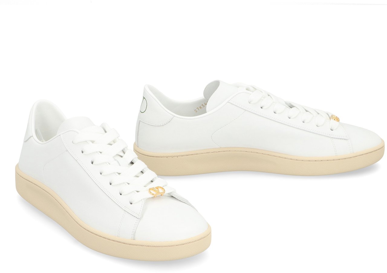 Valentino Royco leather low-top sneakers Wit