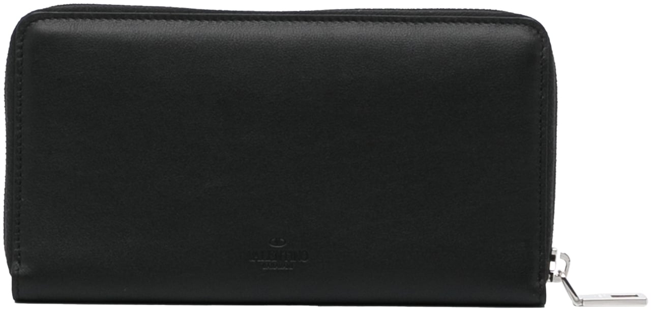 Valentino Studded Zip Around Wallet Zwart
