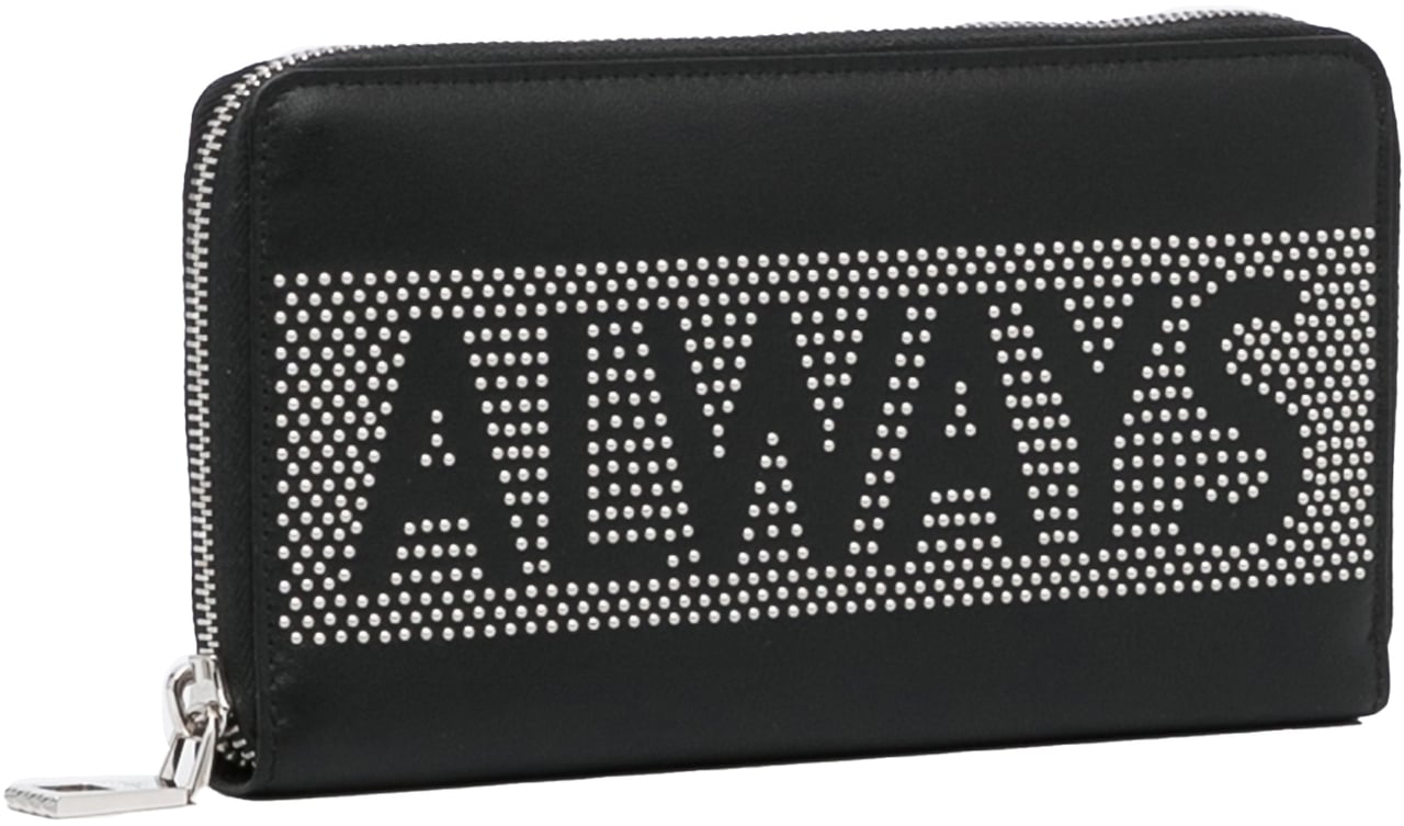 Valentino Studded Zip Around Wallet Zwart