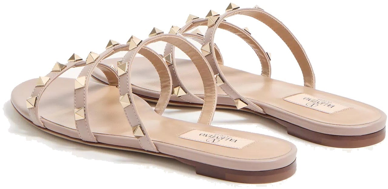 Valentino VALENTINO GARAVANI Rockstud Slide Sandals Roze