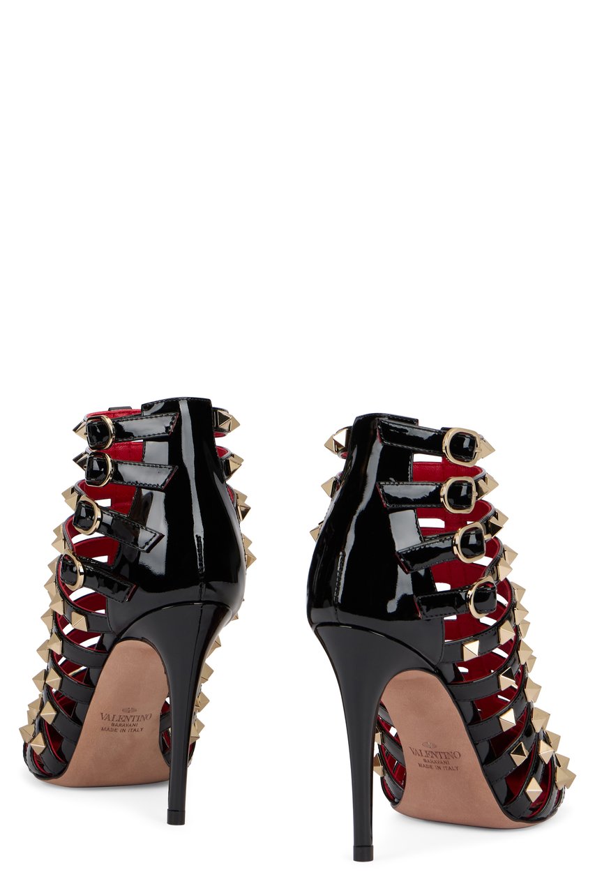 Valentino Elegant high-heeled shiny boots Zwart