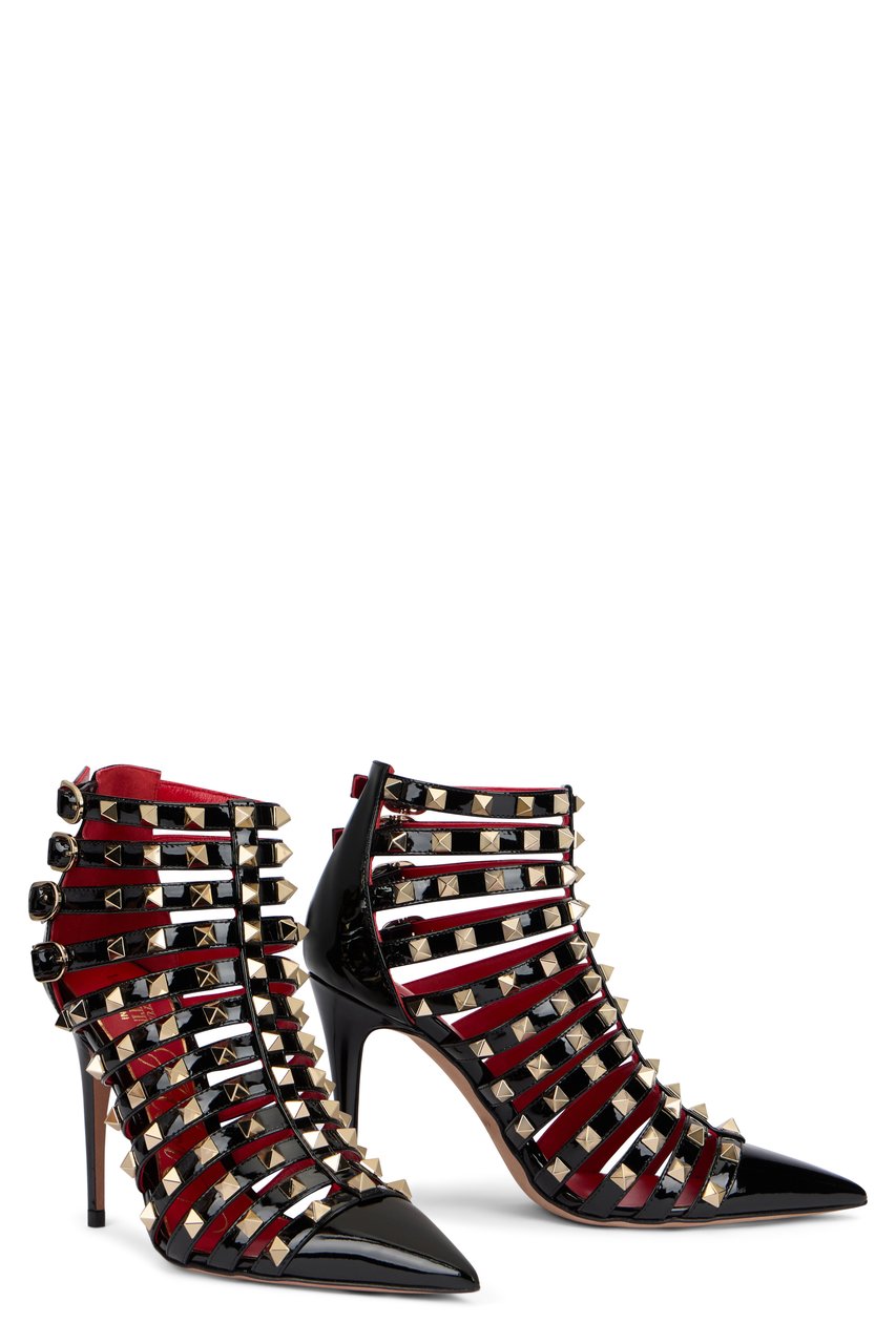 Valentino Elegant high-heeled shiny boots Zwart