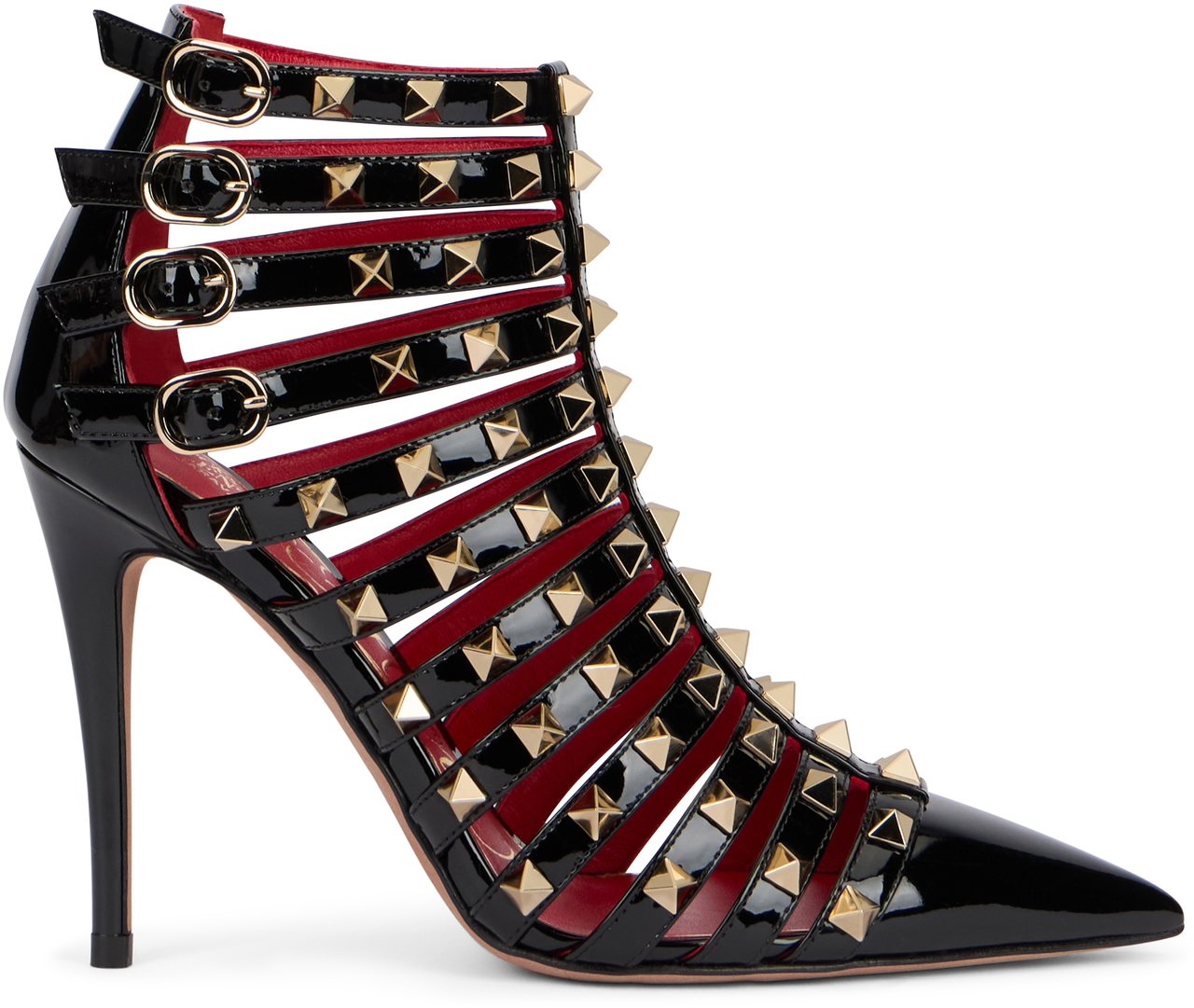 Valentino Elegant high-heeled shiny boots Zwart