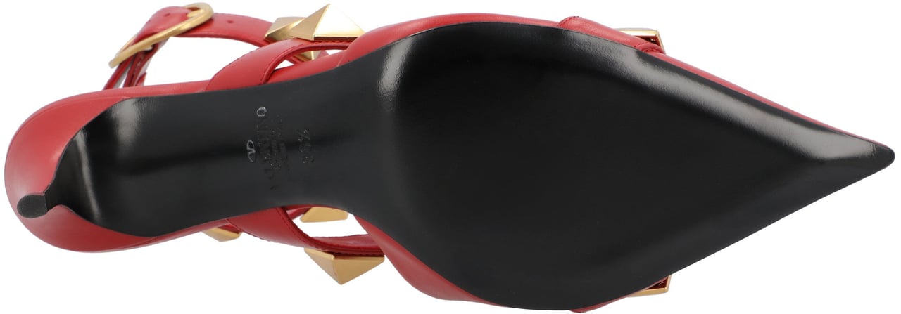 Valentino Roman Stud Pumps 80Mm Red Rood