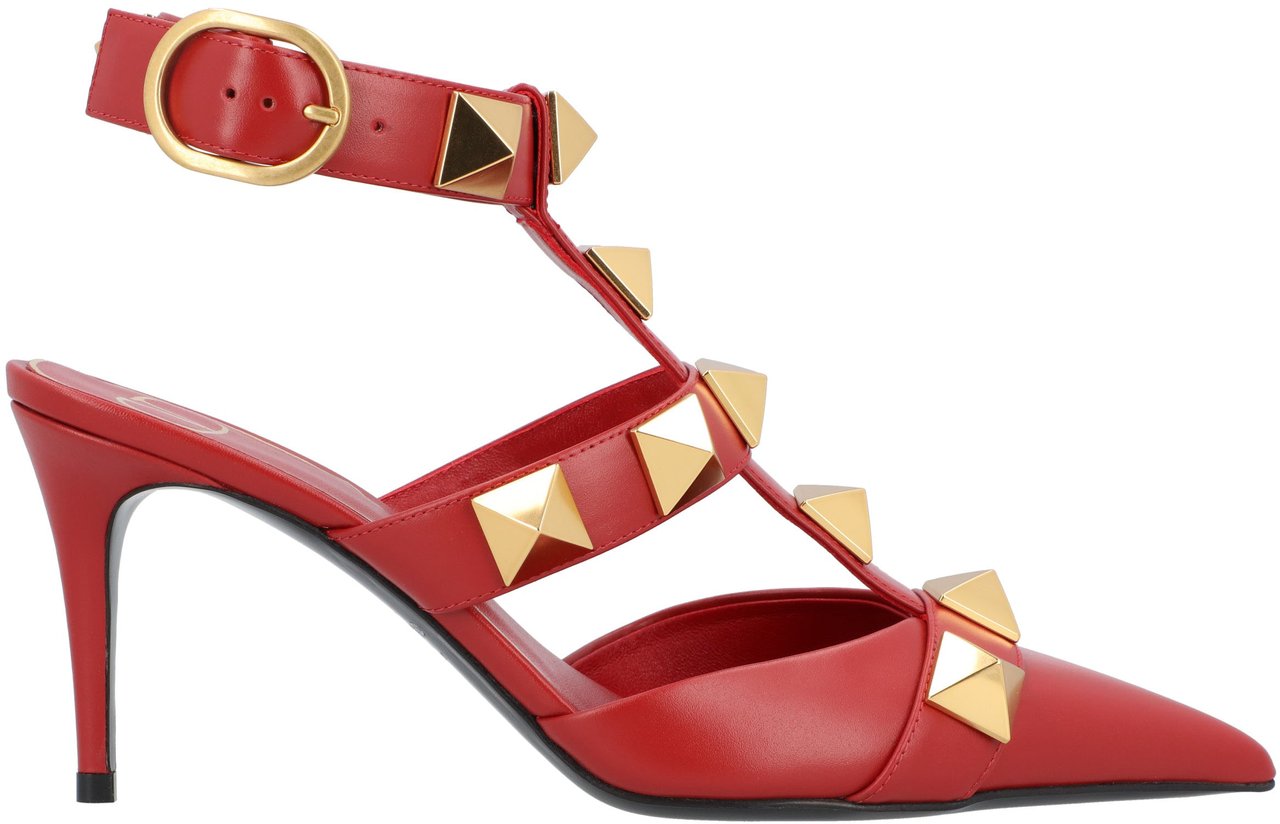 Valentino Roman Stud Pumps 80Mm Red Rood