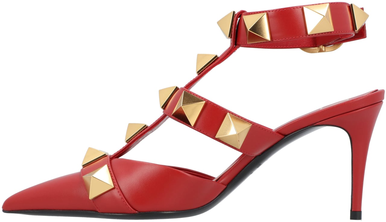 Valentino Roman Stud Pumps 80Mm Red Rood