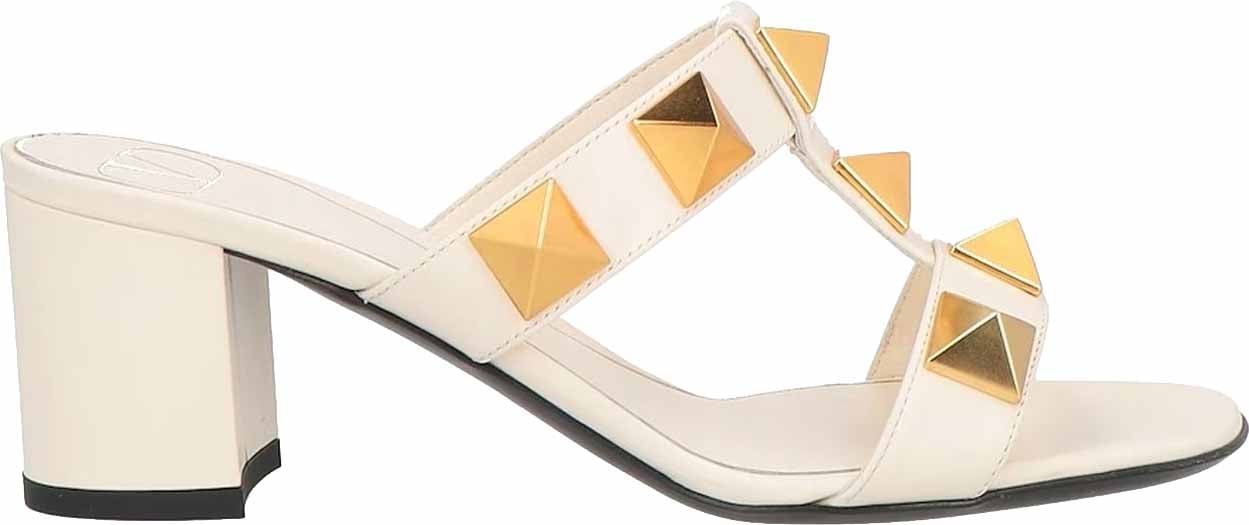 Valentino Valentino Garavani Roman Stud Leather Sandals Wit