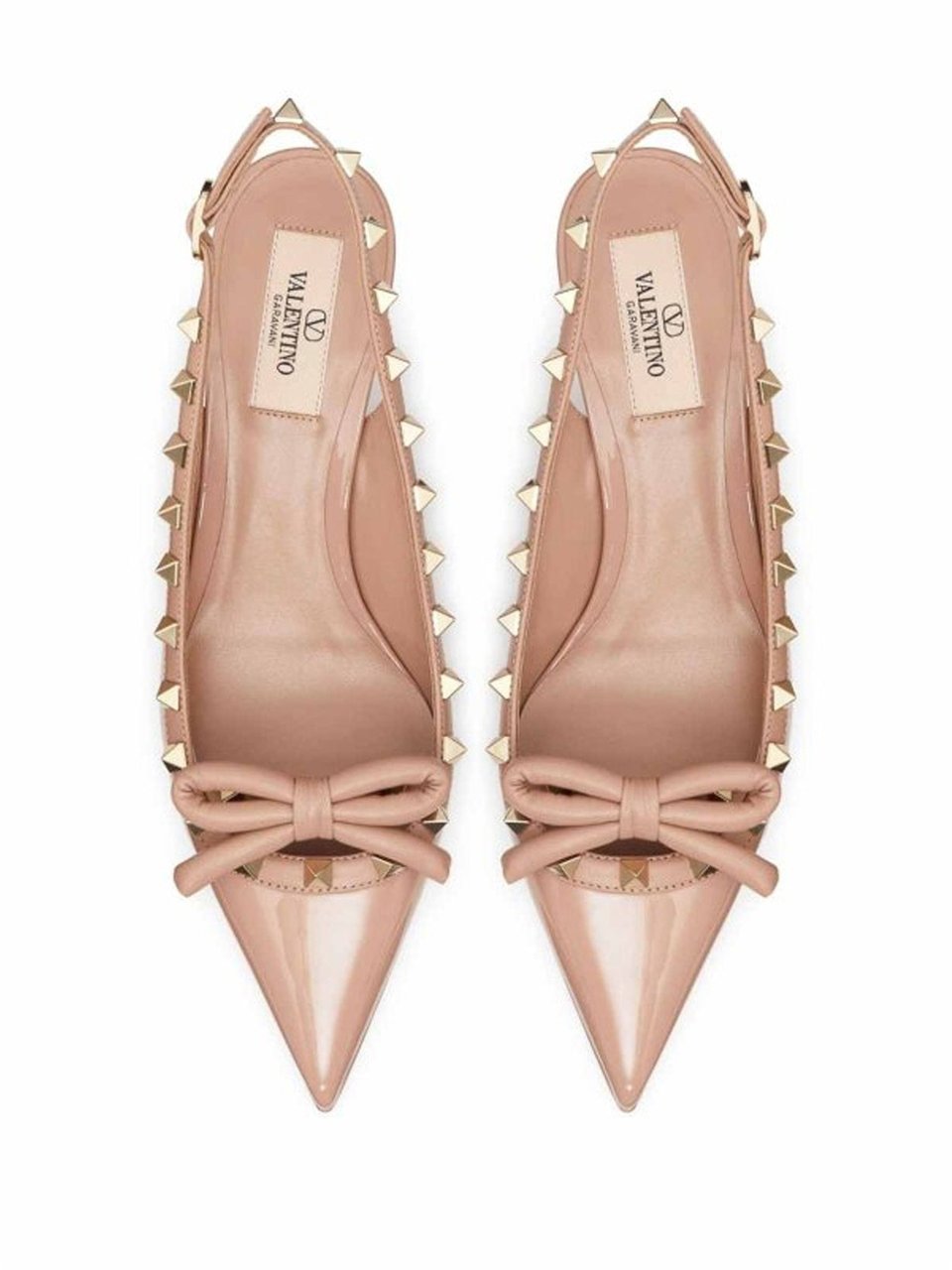 Valentino Garavani Leather Slingback Pumps Beige