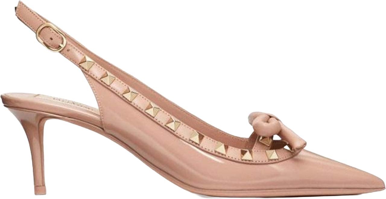 Valentino Garavani Leather Slingback Pumps Beige