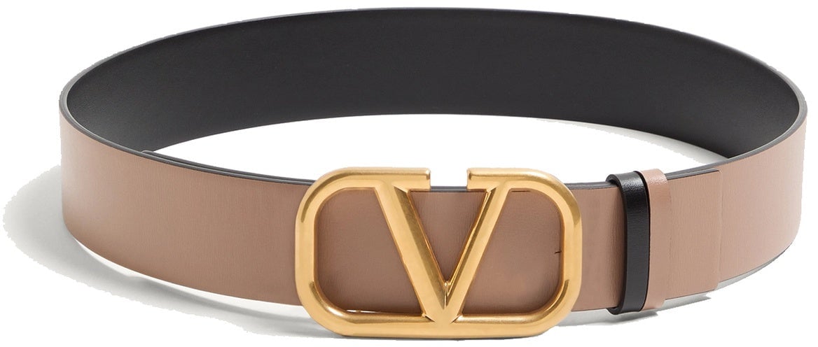 Valentino Valentino Garavani VLogo reversible Belt Beige