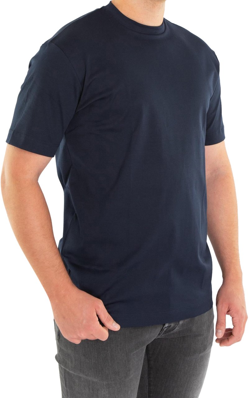 Valenza Heren Interlock Supima T-Shirt Blauw Blauw