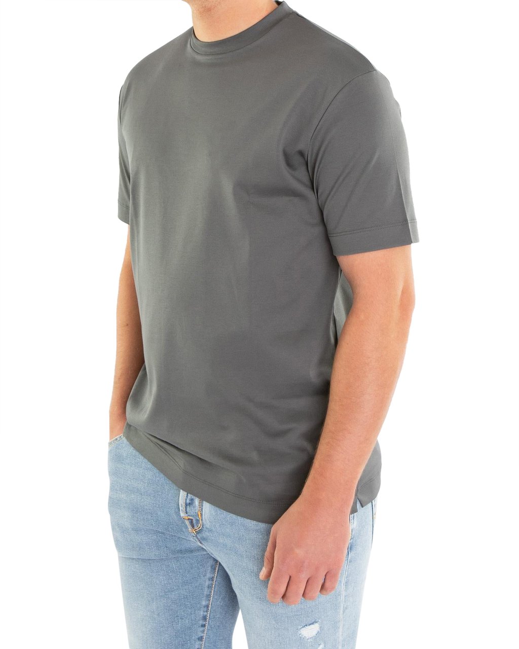 Valenza Heren Interlock Supima T-Shirt Grijs Grijs