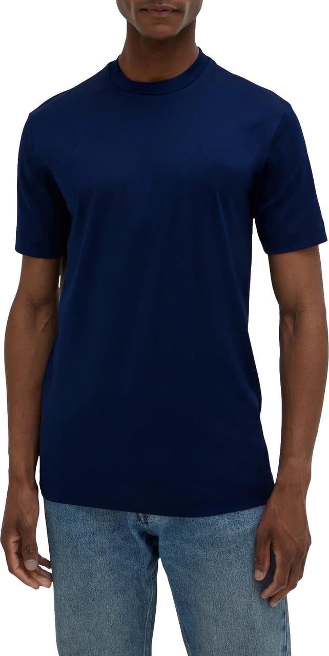 Valenza Heren Interlock Supima T-Shirt Blauw Blauw
