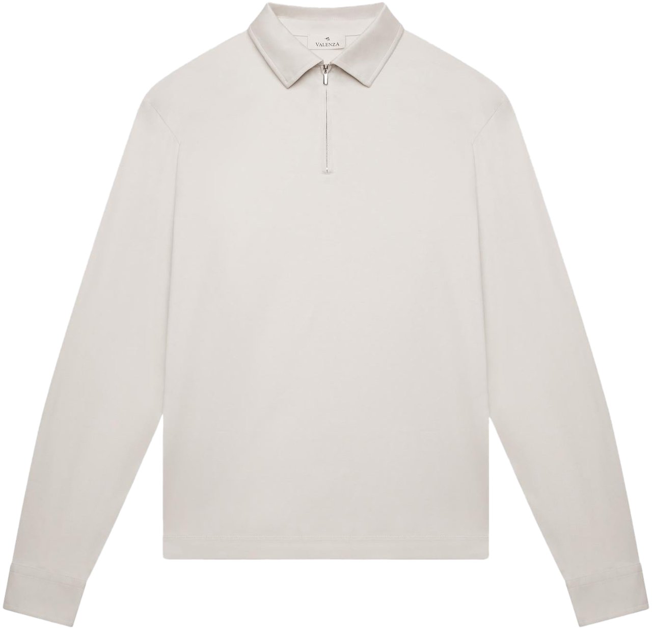 Valenza Heren Supima Polo Zip Collar L/S Grijs