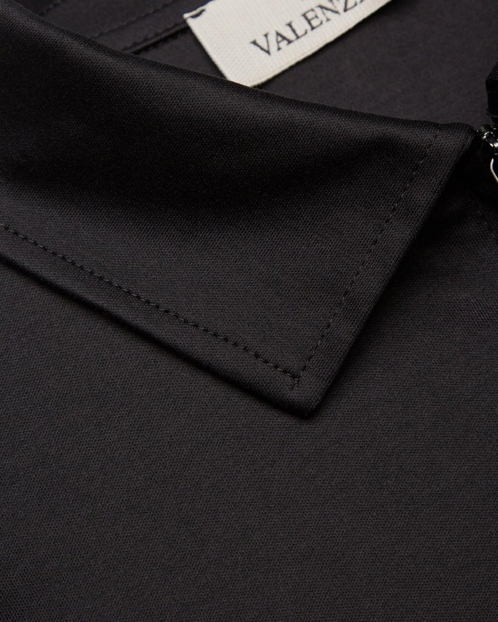 Valenza Heren Supima Polo Zip Collar L/S Zwart