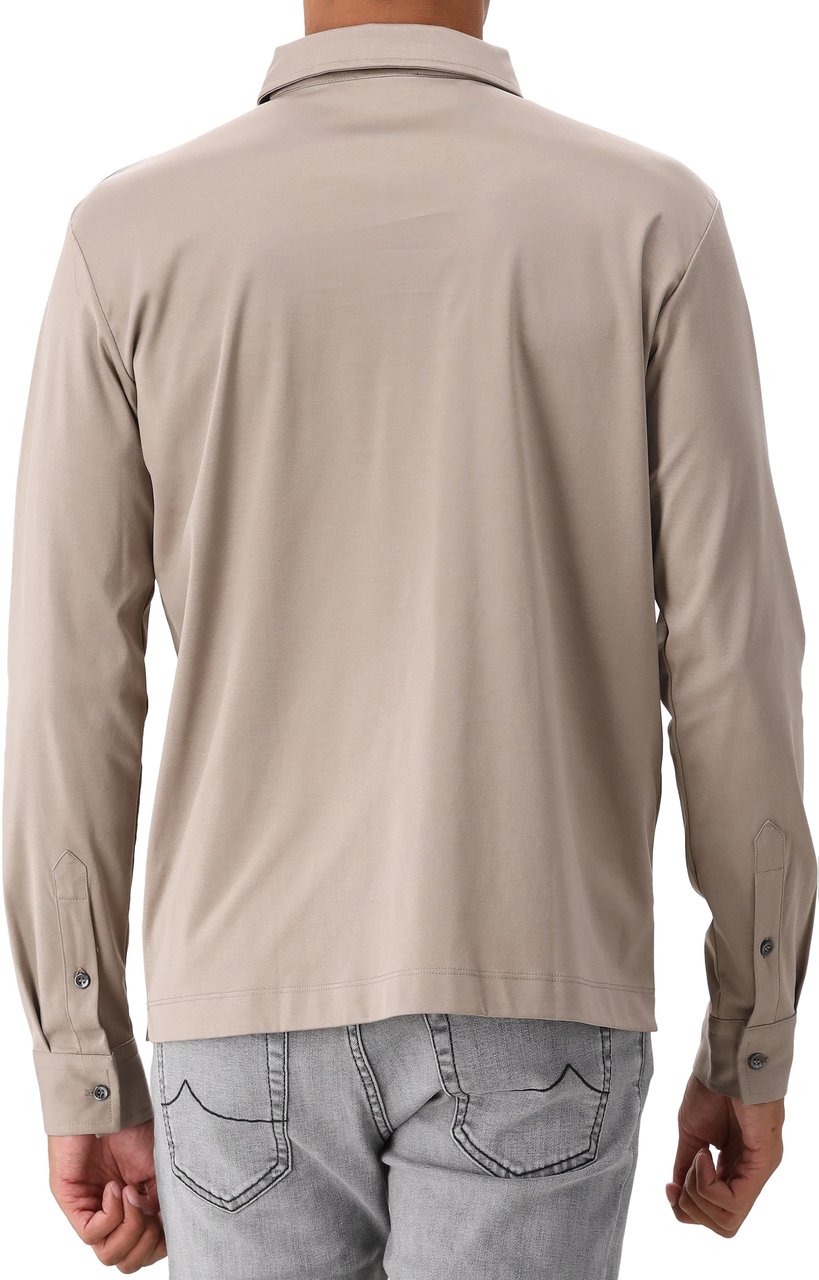 Valenza Valenza Longsleeve Polo Lead Grey Zip Collar Grijs