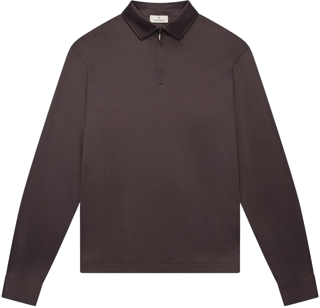 Valenza Heren Supima Polo Zip Collar L/S Grijs