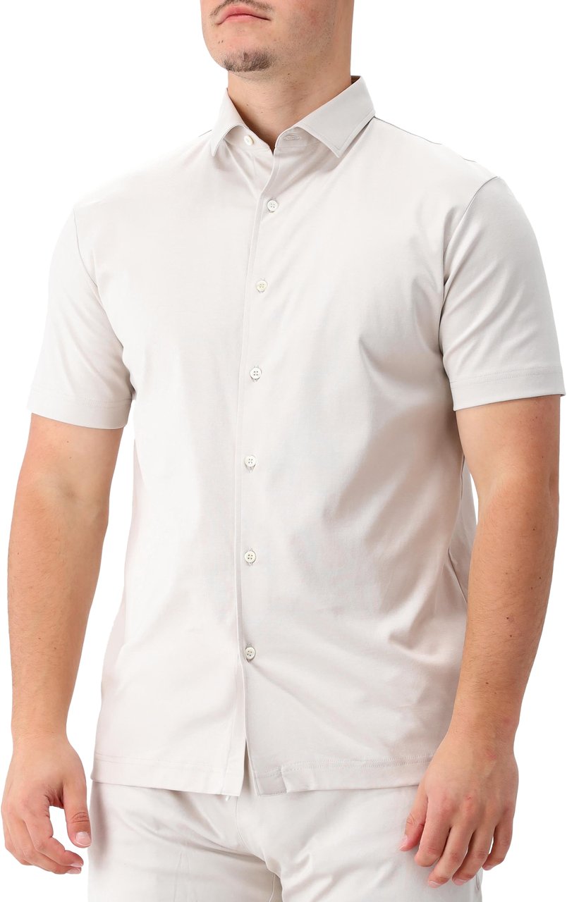 Valenza Valenza Overhemd Korte Mouw Grijs Interlock Supima Shirt Pearl Grey 15 Grijs