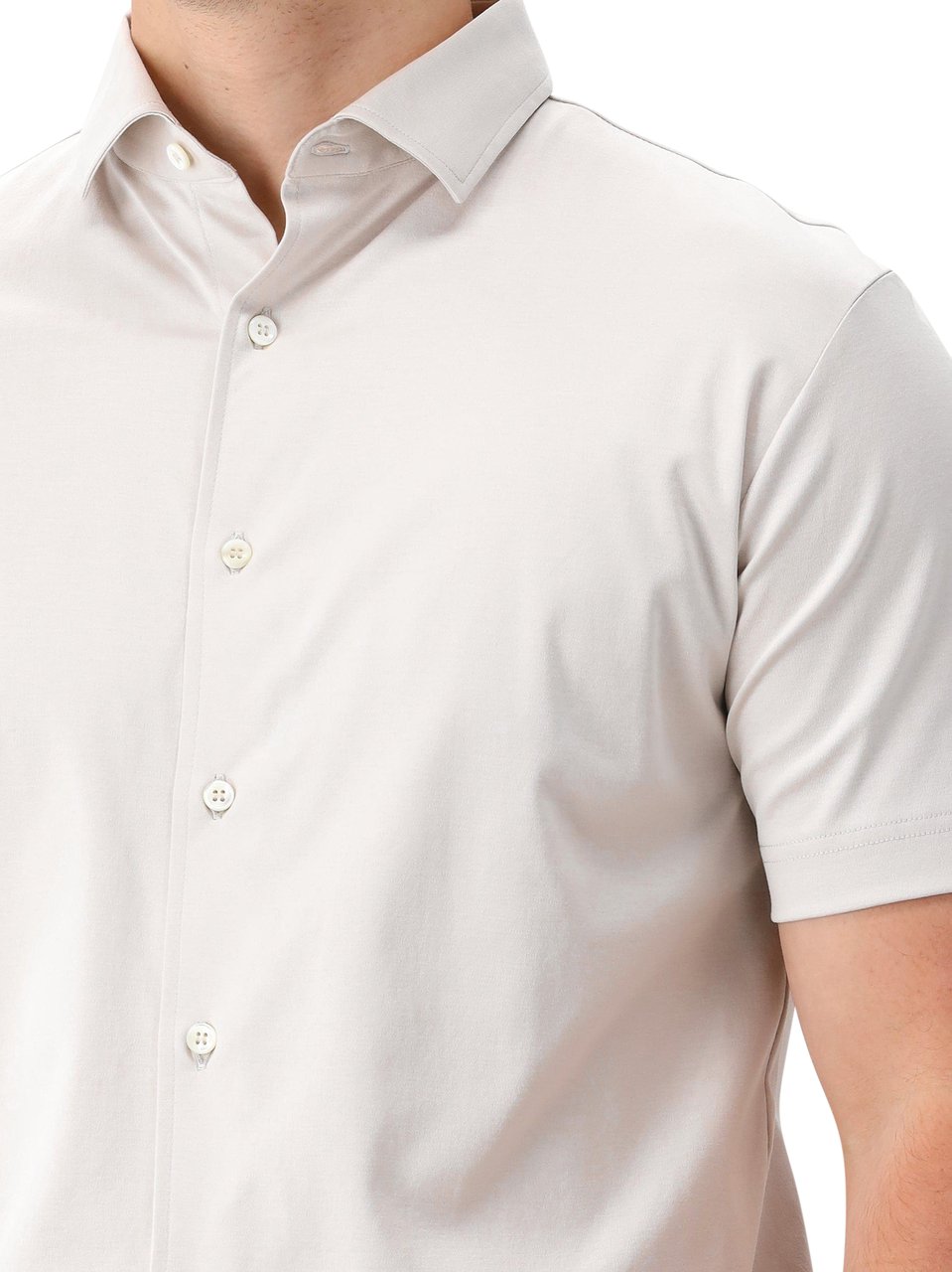 Valenza Valenza Overhemd Korte Mouw Grijs Interlock Supima Shirt Pearl Grey 15 Grijs