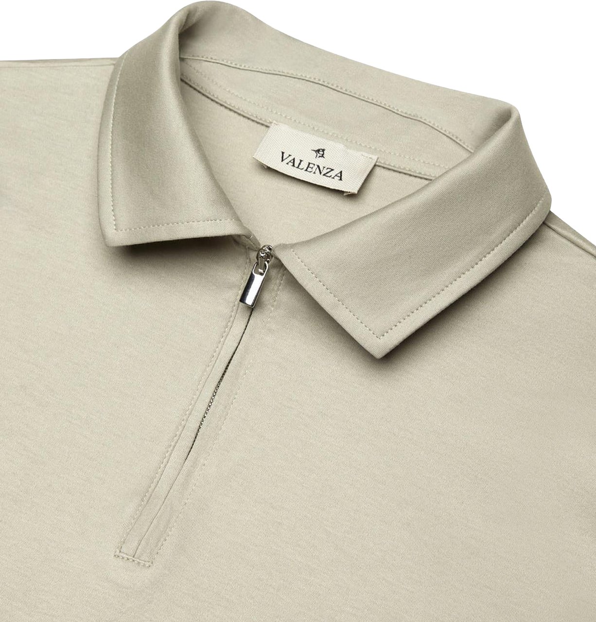 Valenza Heren Supima Polo Zip Collar Groen