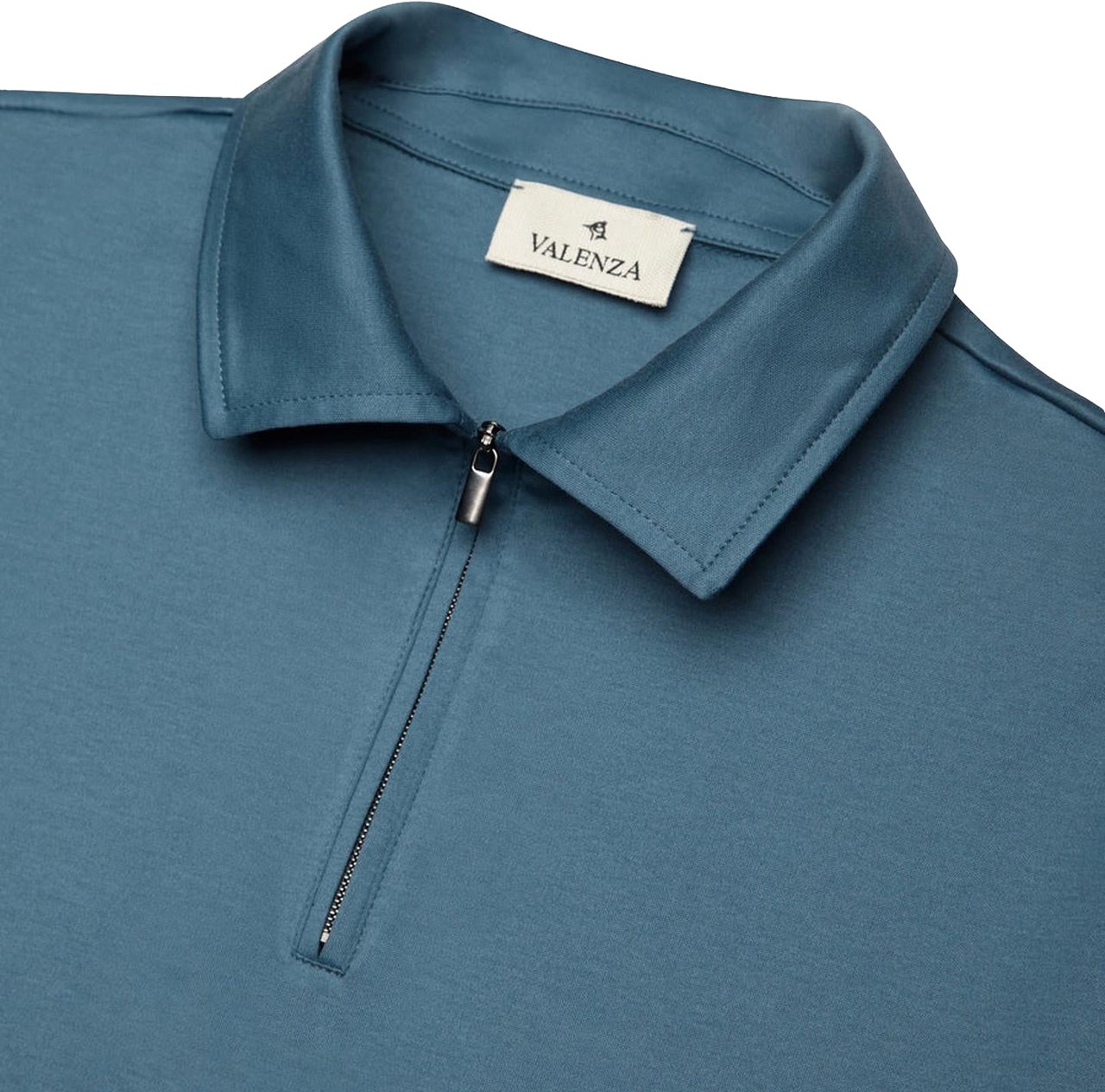 Valenza Heren Supima Polo Zip Collar Blauw