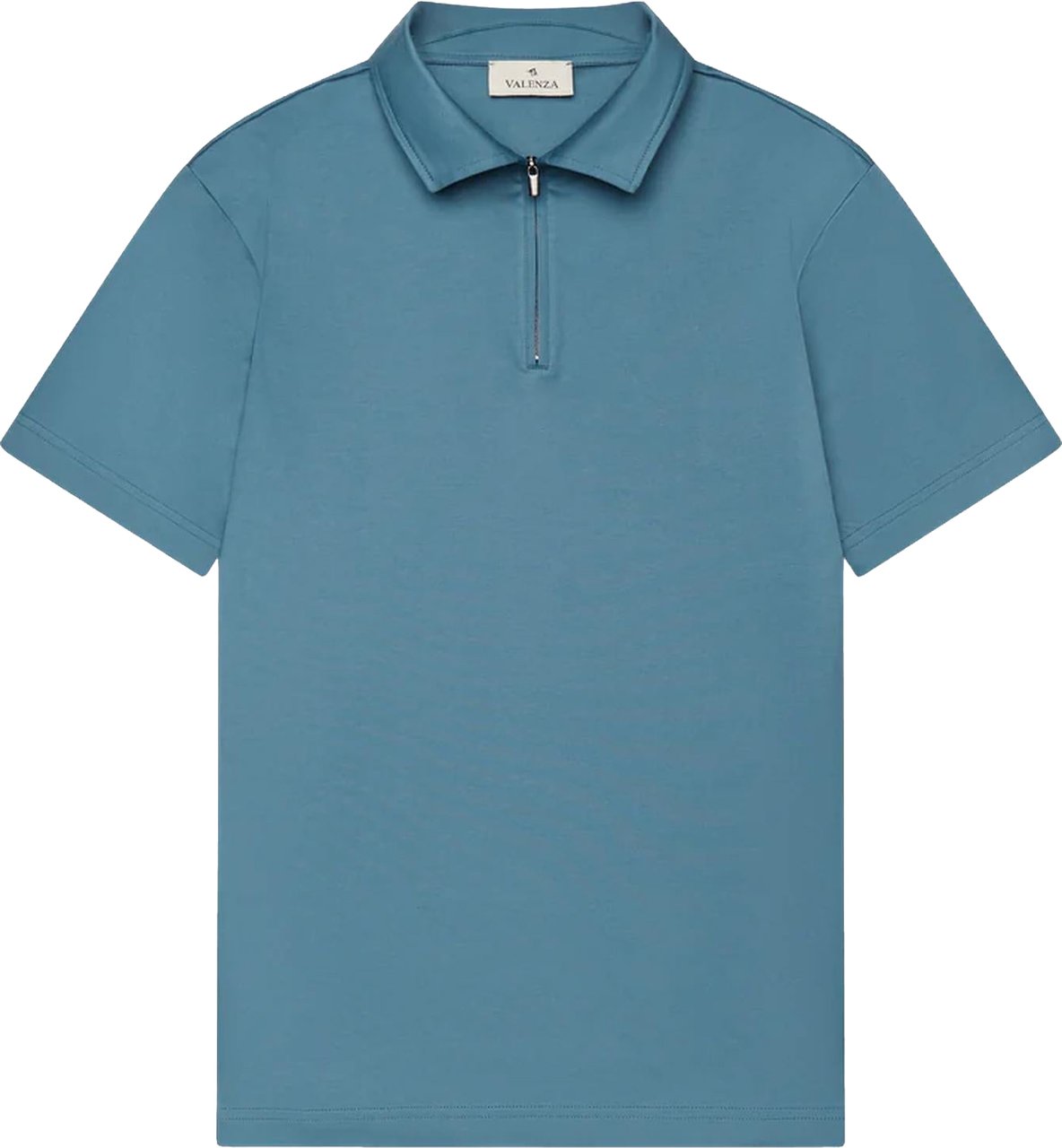 Valenza Heren Supima Polo Zip Collar Blauw
